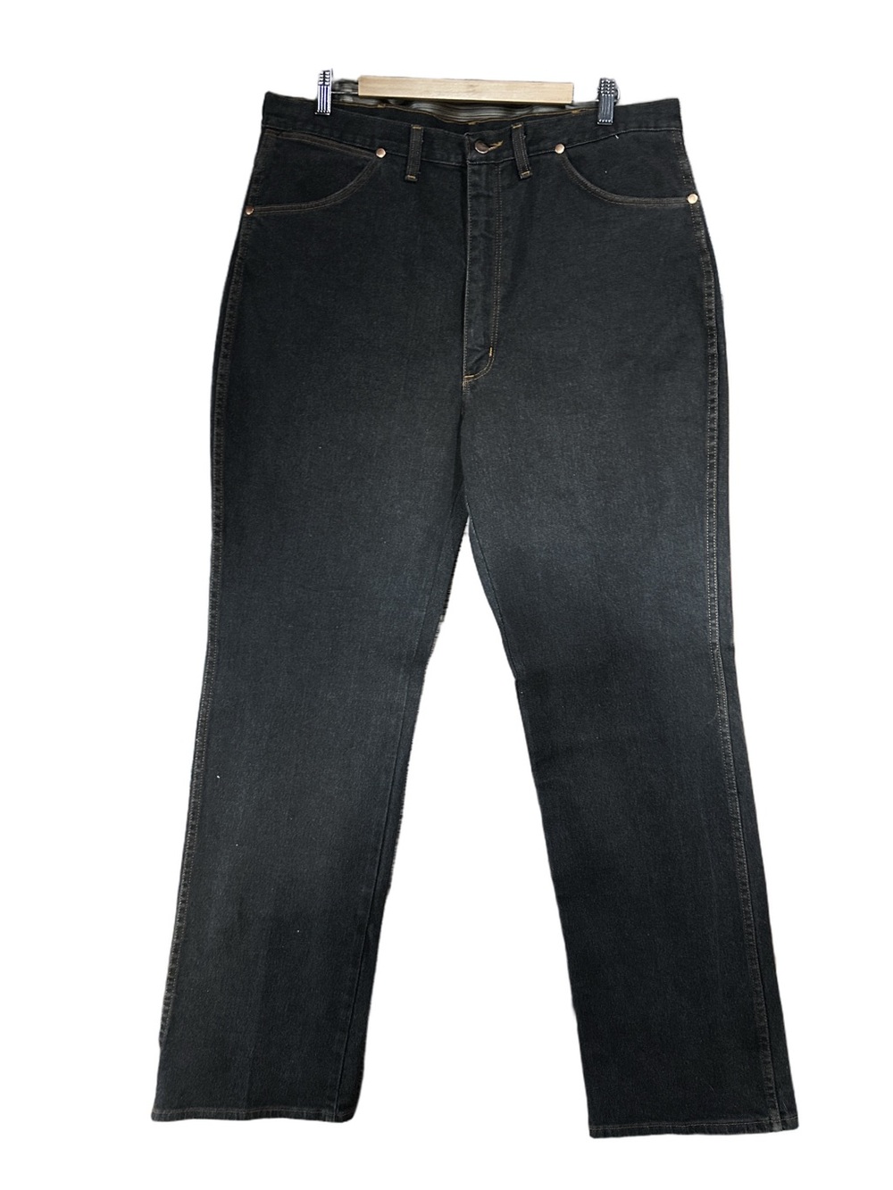 Wrangler Men's Black Straight-Leg Jeans Size 38